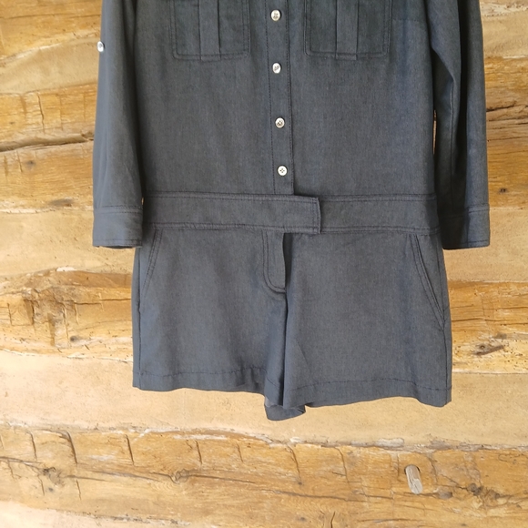 W By Worth Blue Long Sleeved Short Jumpsuit Size 2 - Picture 3 of 9